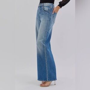 146. The Stud, embellished stud detail jeans, medium wash, various sizes